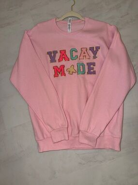 Gymboree Pink 'VACAY MODE' Embroidered Crewneck Sweatshirt